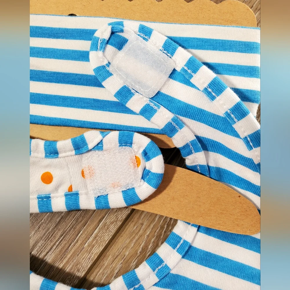 Ice Cream Design Bib and Headband Set - Blue and Orange